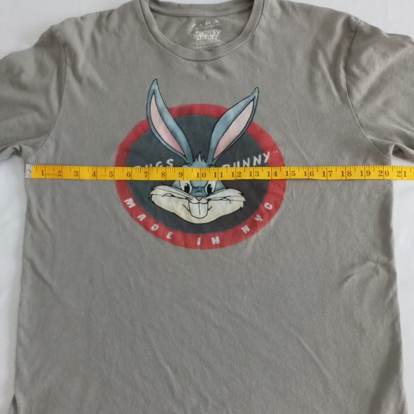 Looney Tunes X Zara Bugs Bunny "Bunnies with Attitude" awesome slate Tee Size M - Picture 3 of 8